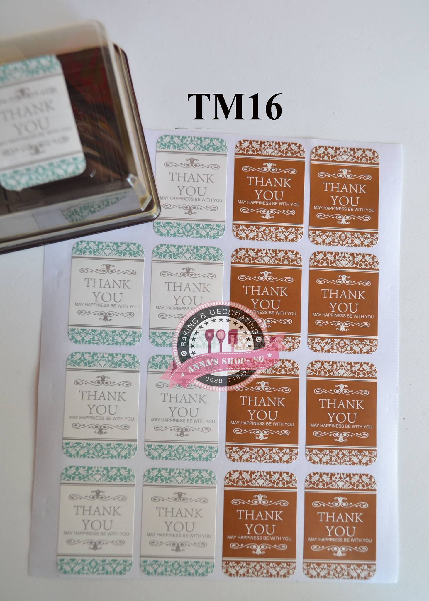 STICKER  THANK YOU NÂU VÀ TRẮNG TM16