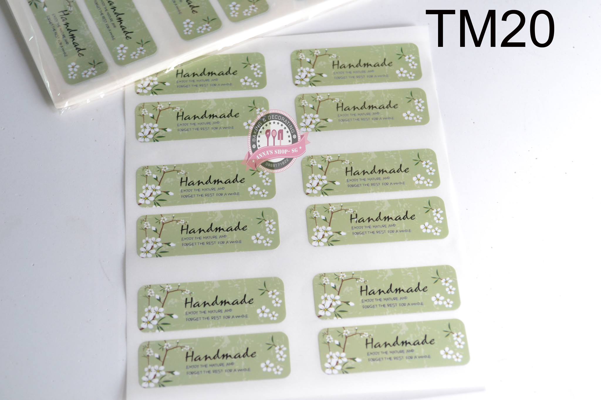 STICKER Handmade XANH LÁ TM20 | annashopsg
