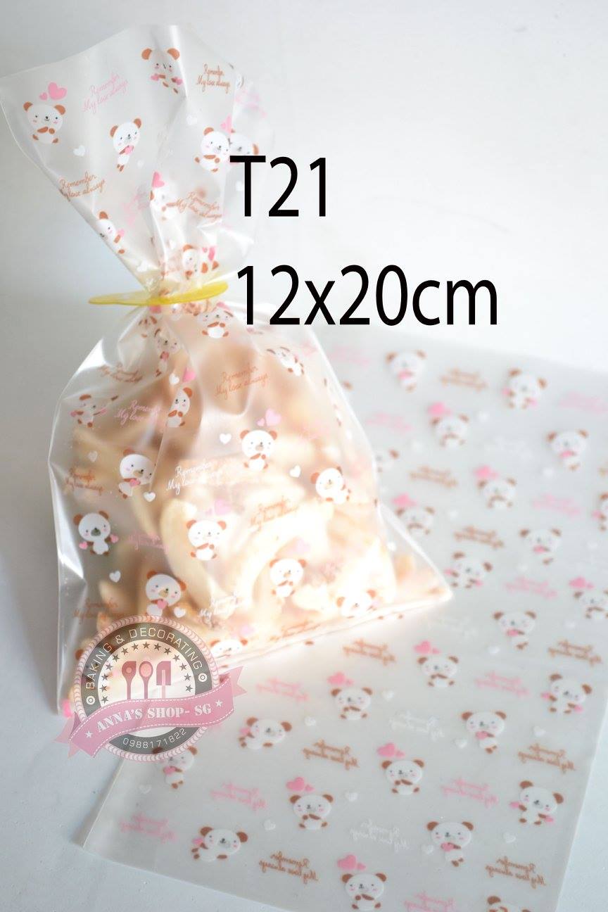 10 TÚI COOKIE GẤU 12*20cm T21