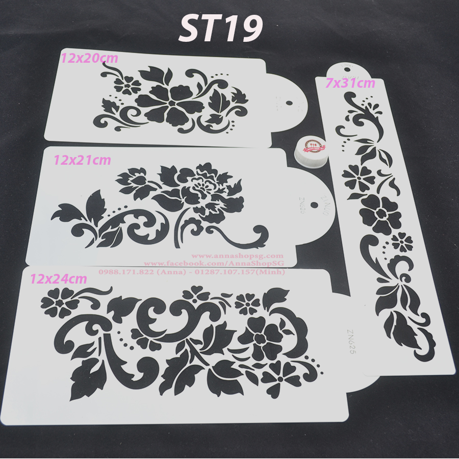 STENCIL SET 4 HOA  ST19