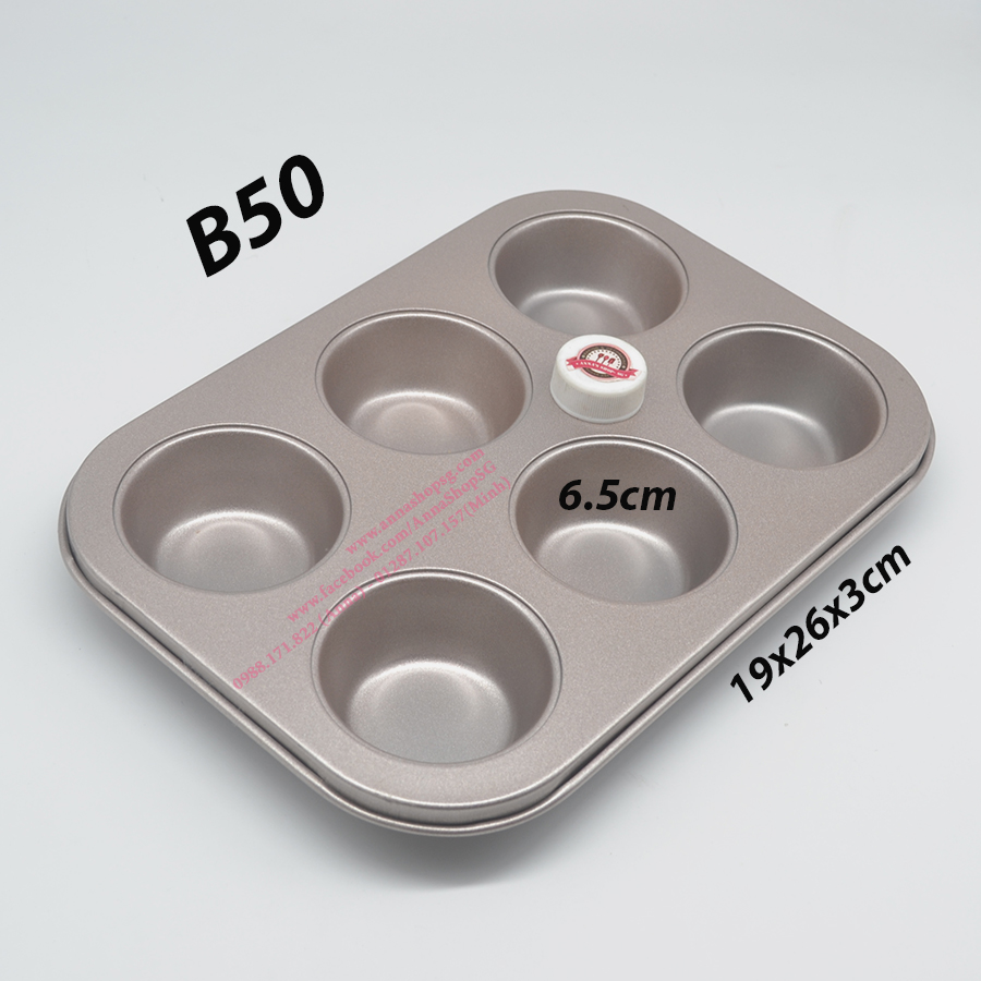 KHUÔN CUPCAKE 6 LỖ B50