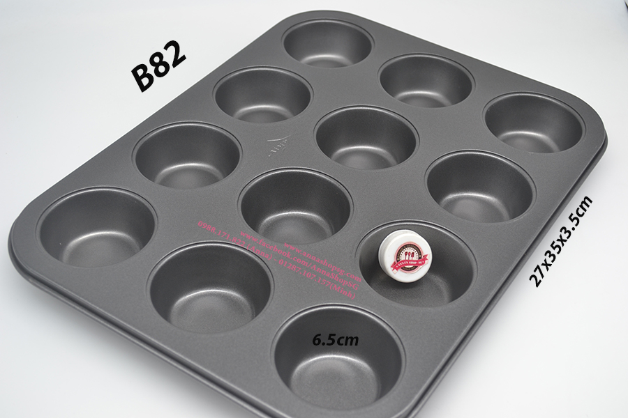 KHUÔN CUPCAKE 12 LỖ AIMW B82