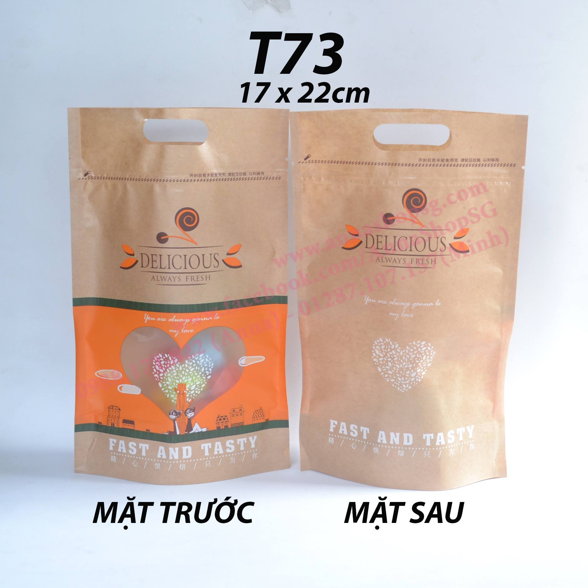 10 TÚI GIẤY ZIP MIỆNG 17*22cm T73