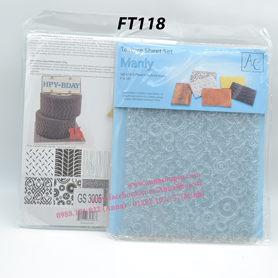 FT118 BỘ 6 MIẾNG TẠO HOA VĂN MANLY