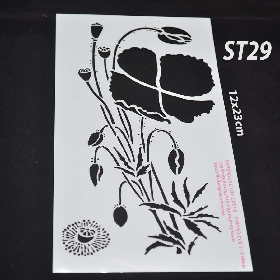 STENCIL HOA SEN ST29