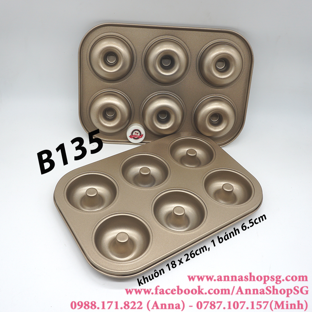 B135 KHUÔN DONUT 6 LỖ