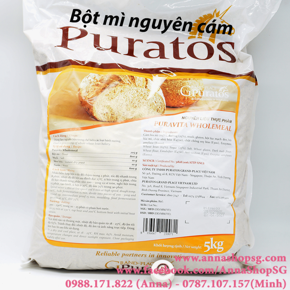 BỘT MÌ NGUYÊN CÁM 500g