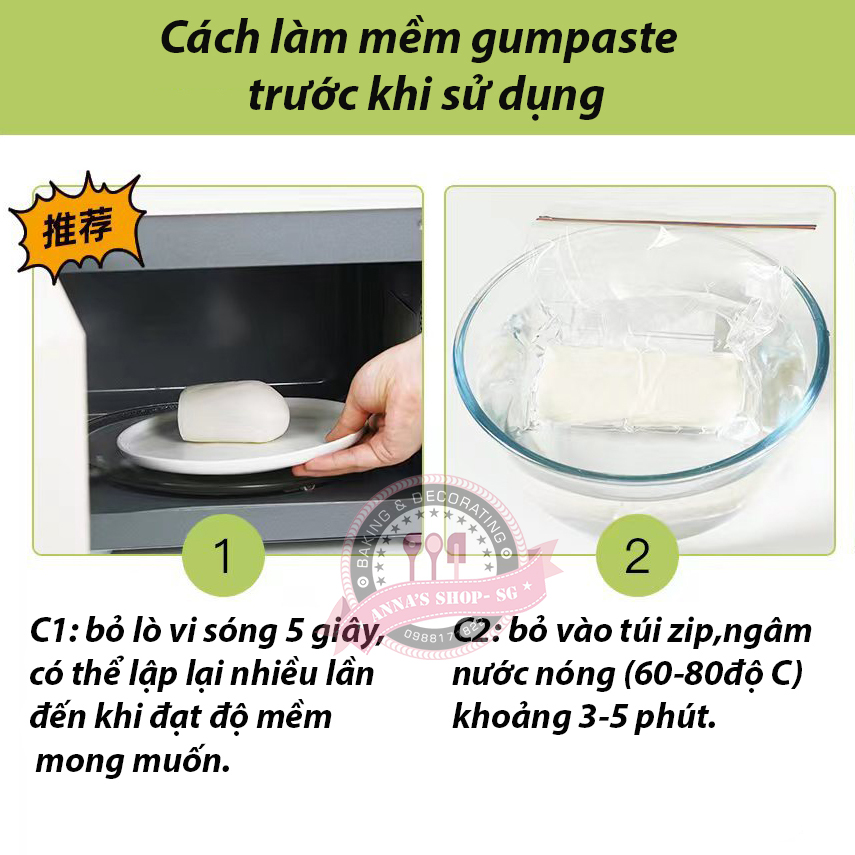 GUMPASTE FLEUR COULEUR NHIỀU MÀU (200g)