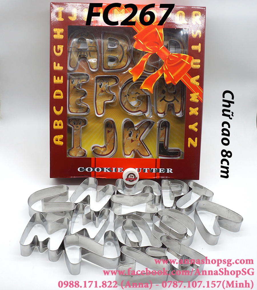 BỘ CHỮ INOX CAO 8cm FC267