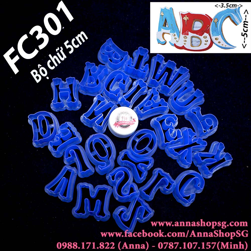 FC301 BỘ CHỮ NHỰA 5cm MẪU 2