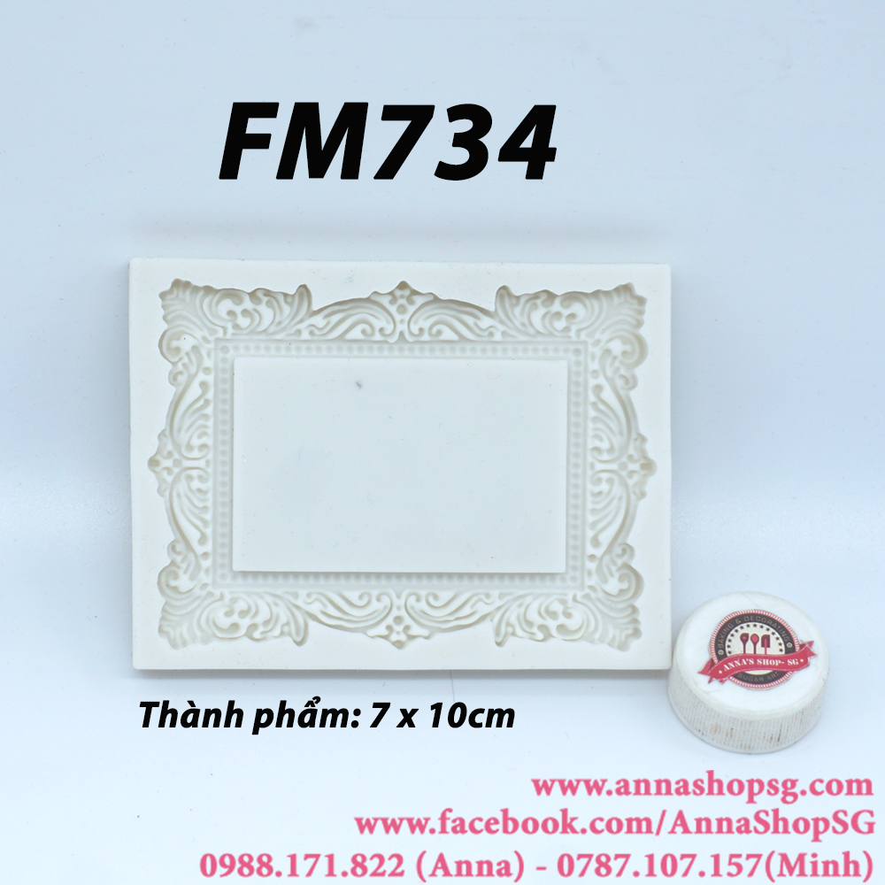 FM734 KHUÔN SILICON KHUNG HÌNH CHỮ NHẬT 10cm