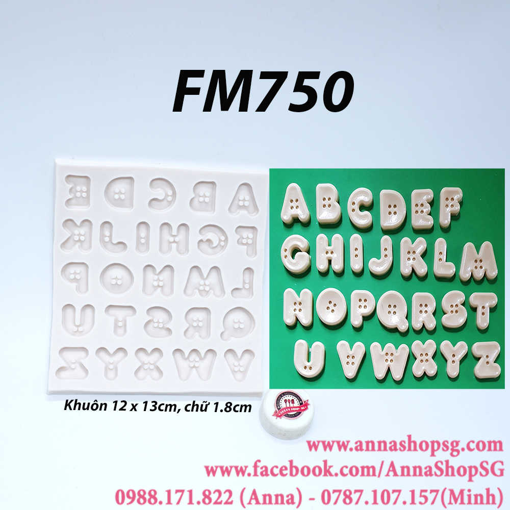 FM750 KHUÔN CHỮ HÌNH NÚT ÁO