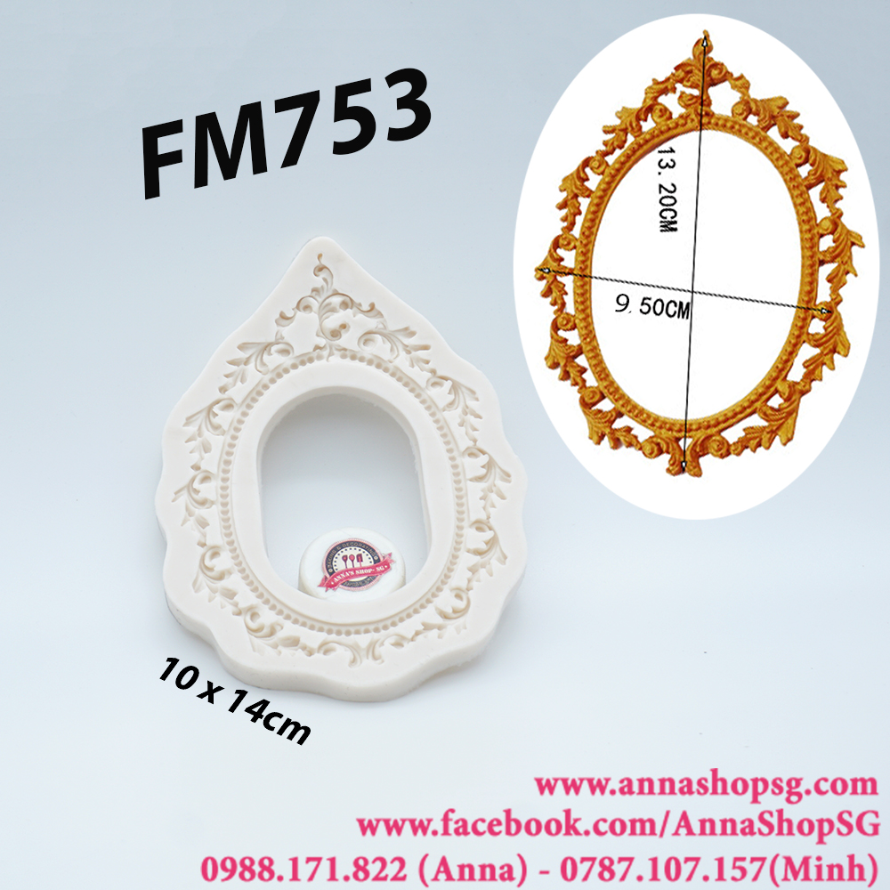 FM753 KHUÔN KHUNG VIỀN OVAL HOA VĂN LỚN