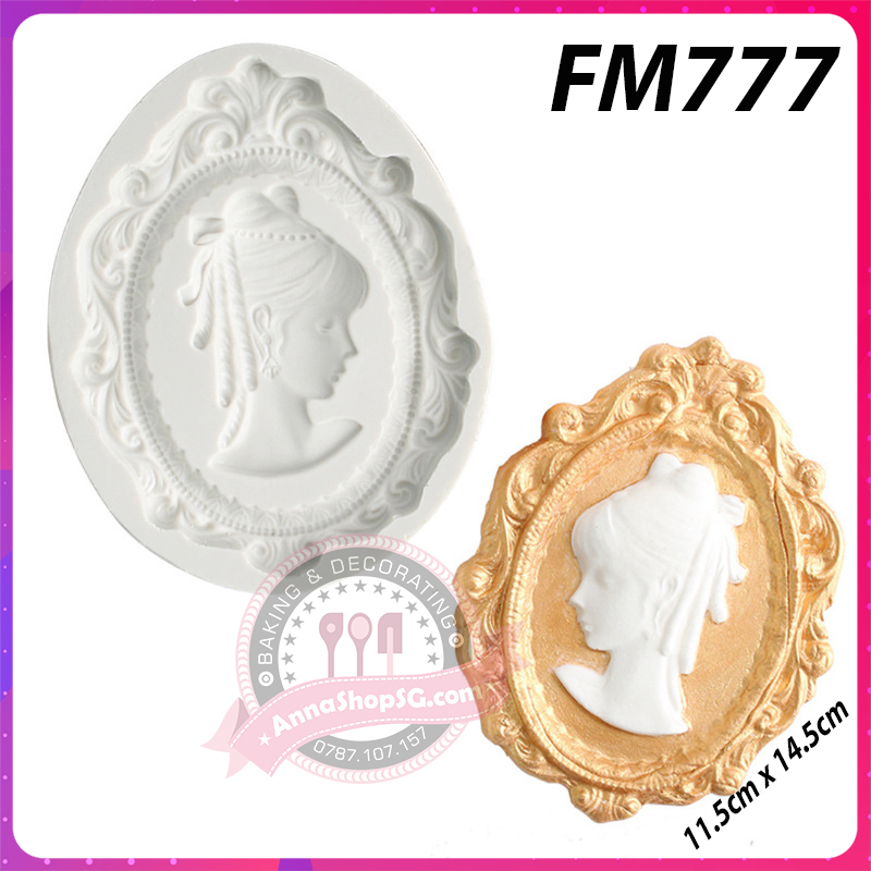 FM777 KHUÔN KHUNG HÌNH CÔ GÁI TÓC THẮT BÍM