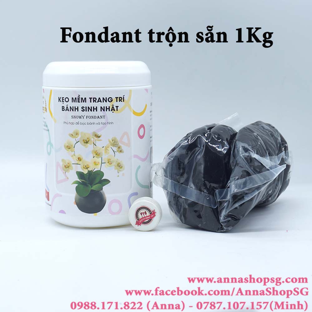 1Kg KẸO MỀM TRANG TRÍ BÁNH SINH NHẬT (SNOWY FONDANT ) - ĐEN