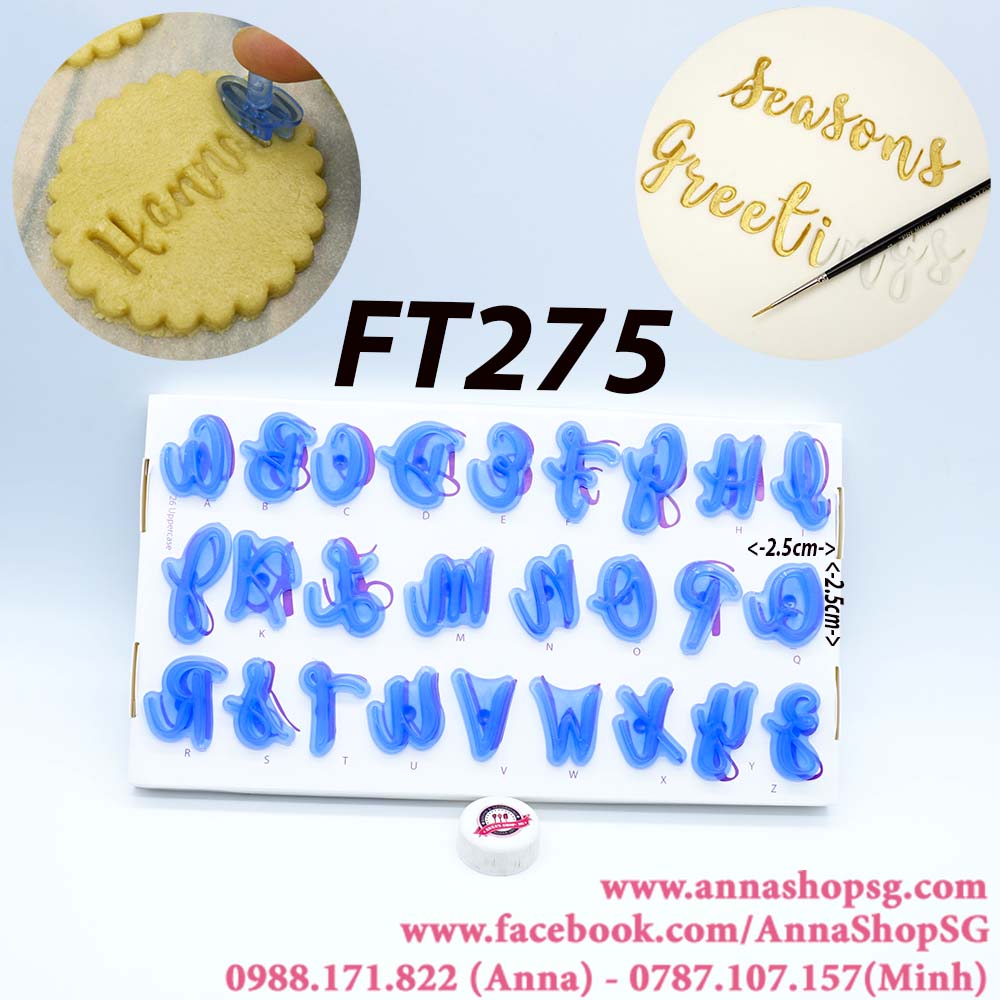 FT275 BỘ ẤN CHỮ HOA CÓ NÚM CẦM