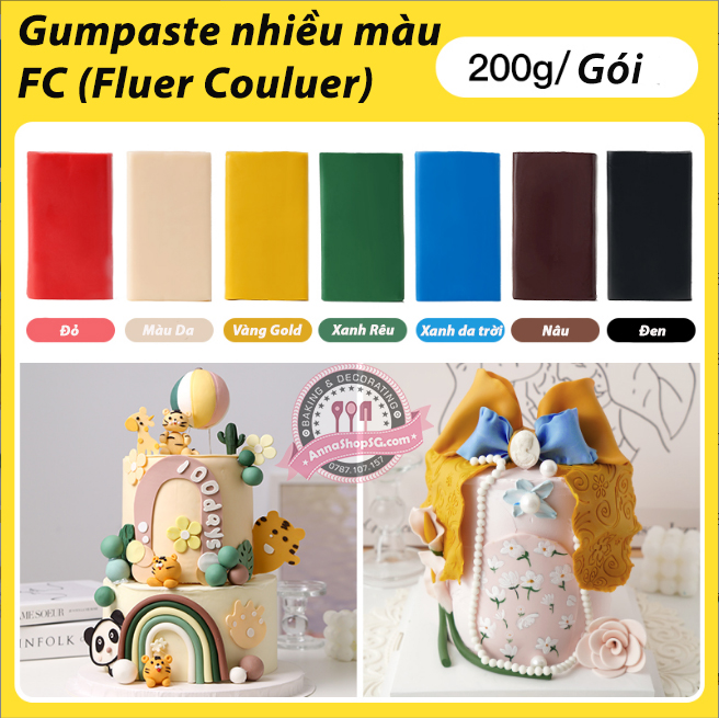 GUMPASTE FLEUR COULEUR NHIỀU MÀU (200g)