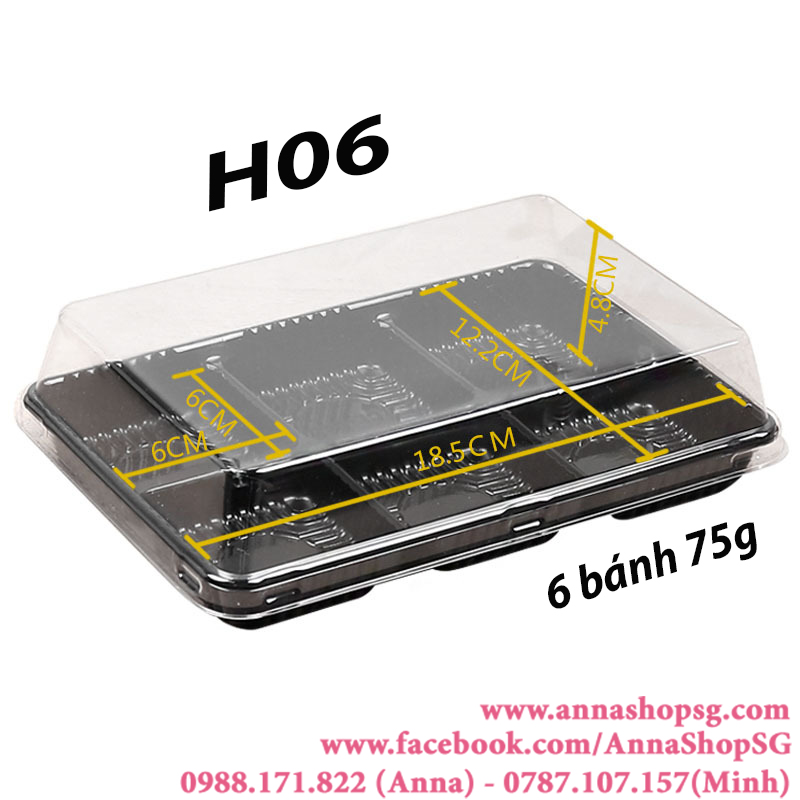 HỘP NHỰA 6 BÁNH 75g H06 (10c)