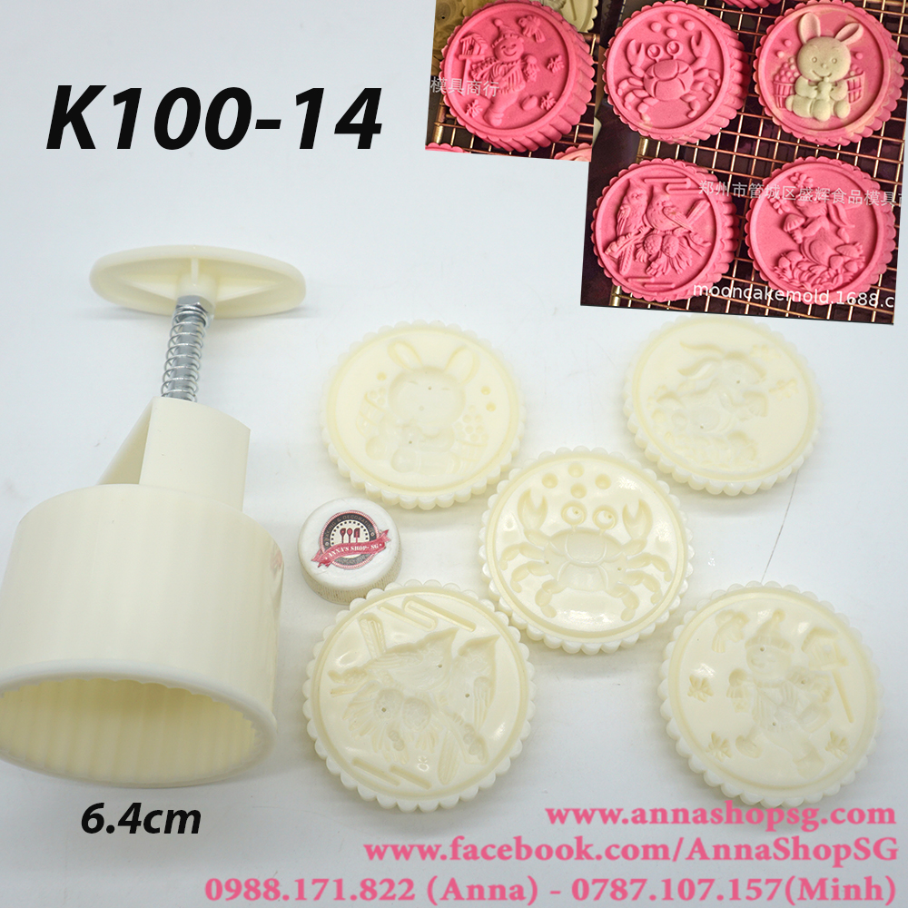 K100-14 KHUÔN TRUNG THU 100g CUA, THỎ