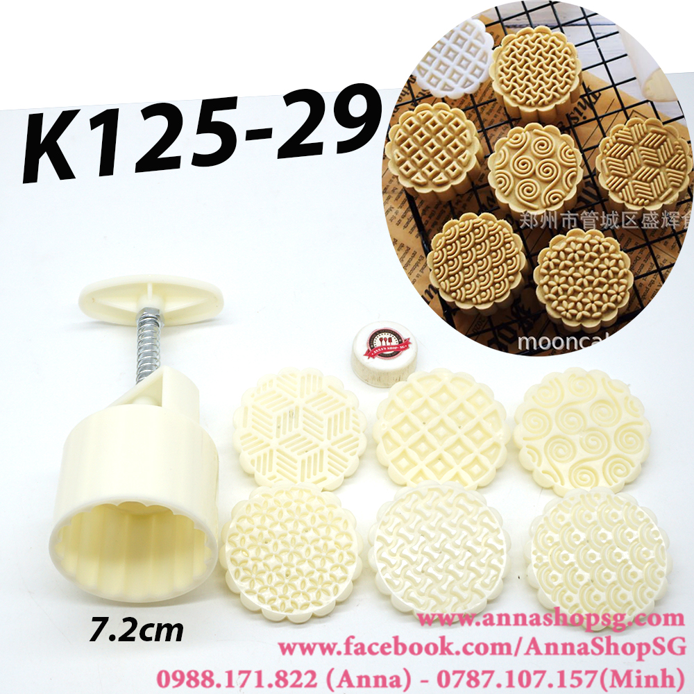 K125-29 BỘ KHUÔN TT 125g 6 MẶT HOA VĂN PHONG CÁCH NHẬT