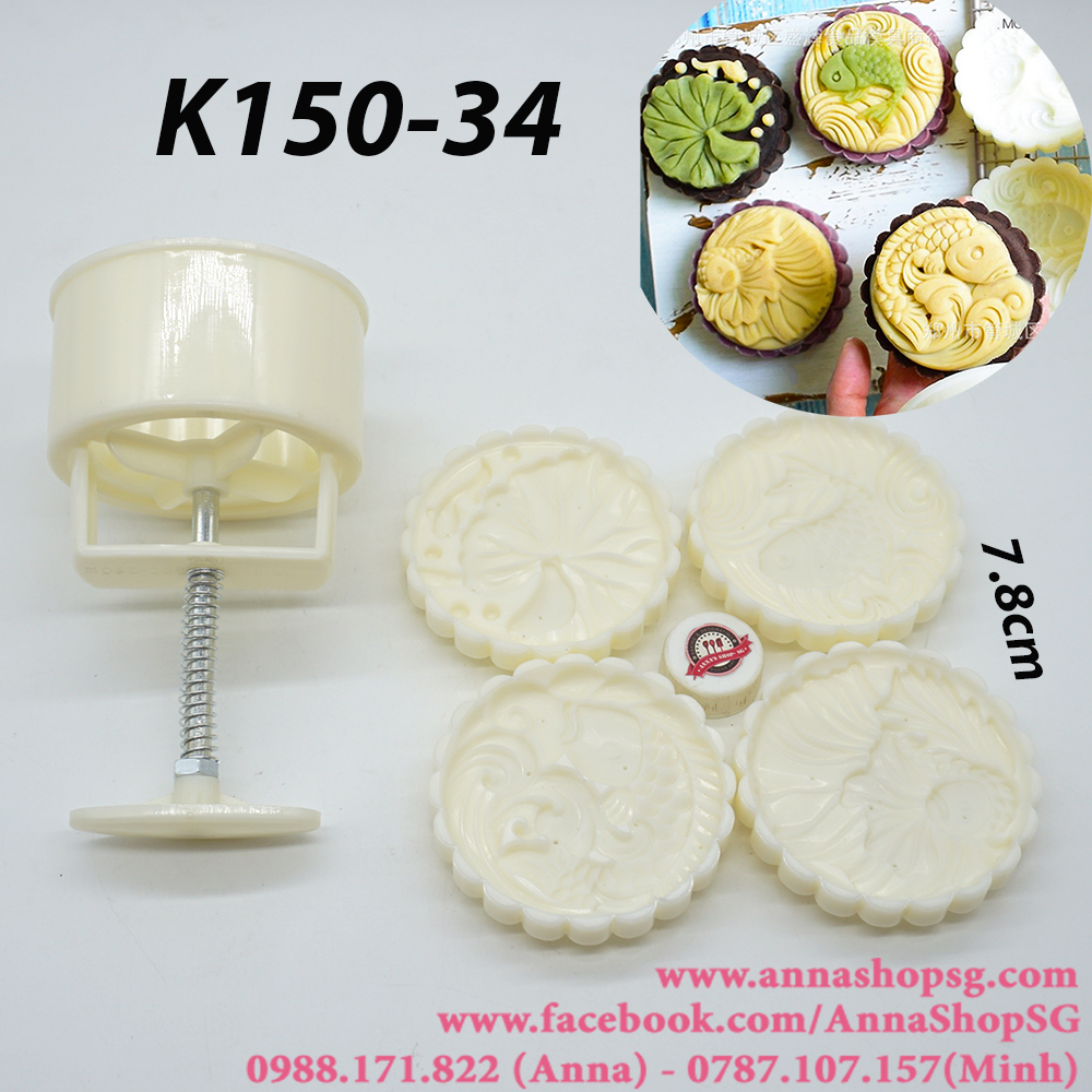 K150-34 BỘ KHUÔN TT 150g CÁ VÀ LÁ SEN