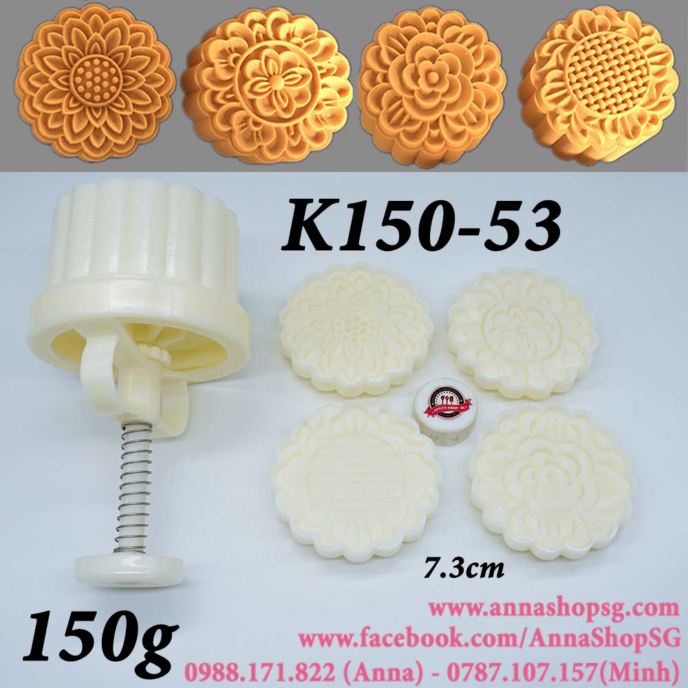 K150-53 KHUÔN TRUNG THU 150g 4 MẶT HOA