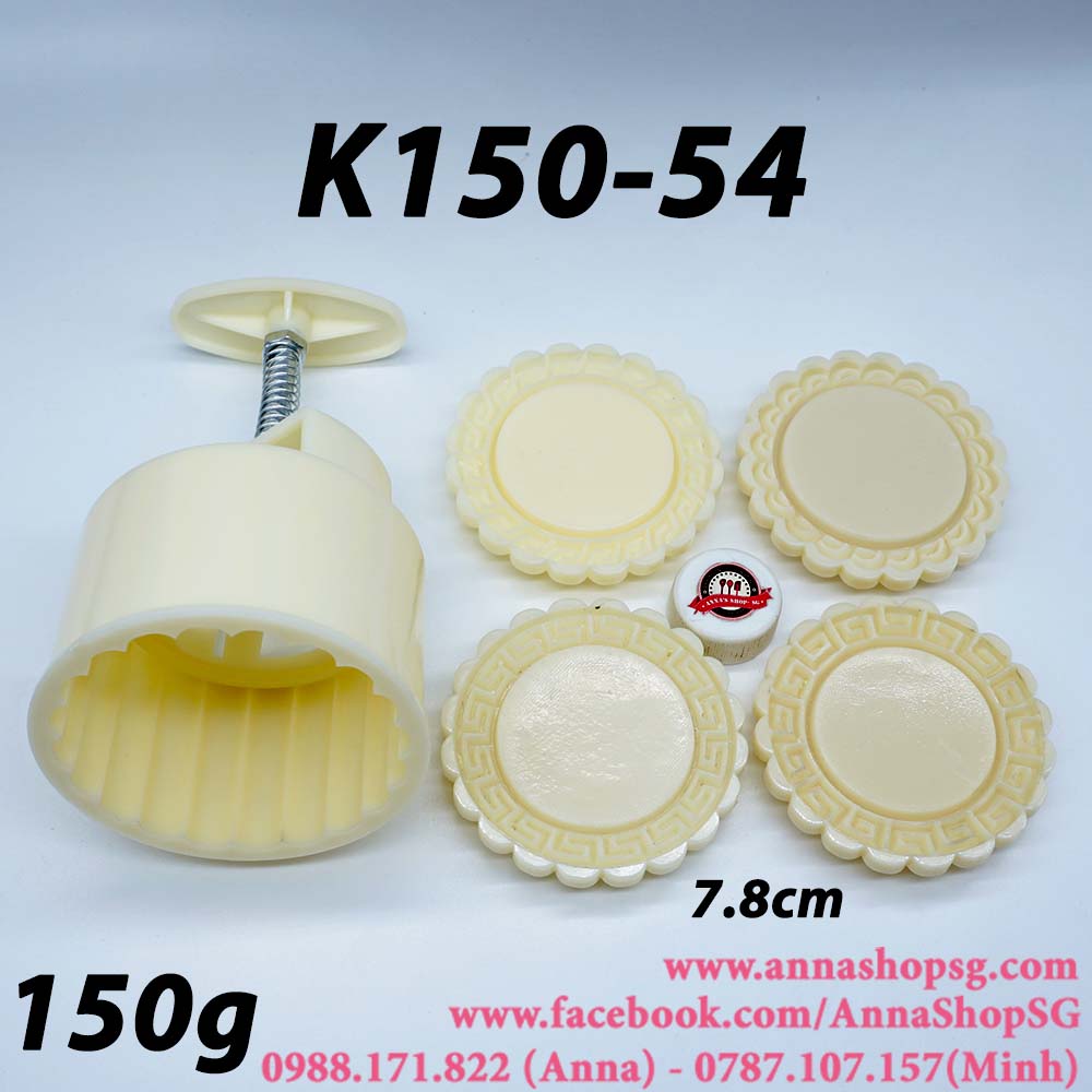 K150-54 KHUÔN TRUNG THU 150G 4 MẶT TRƠN