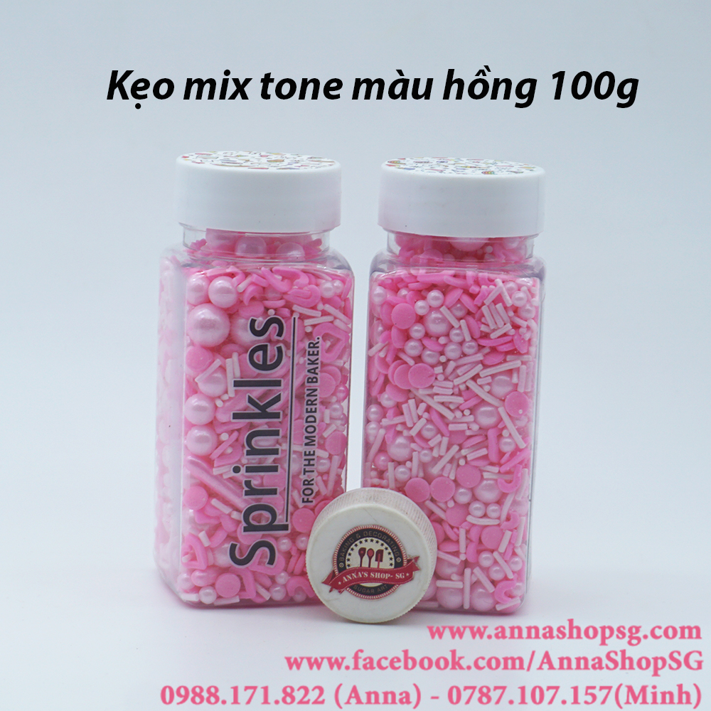 KẸO MIX TONE MÀU HỒNG 100g