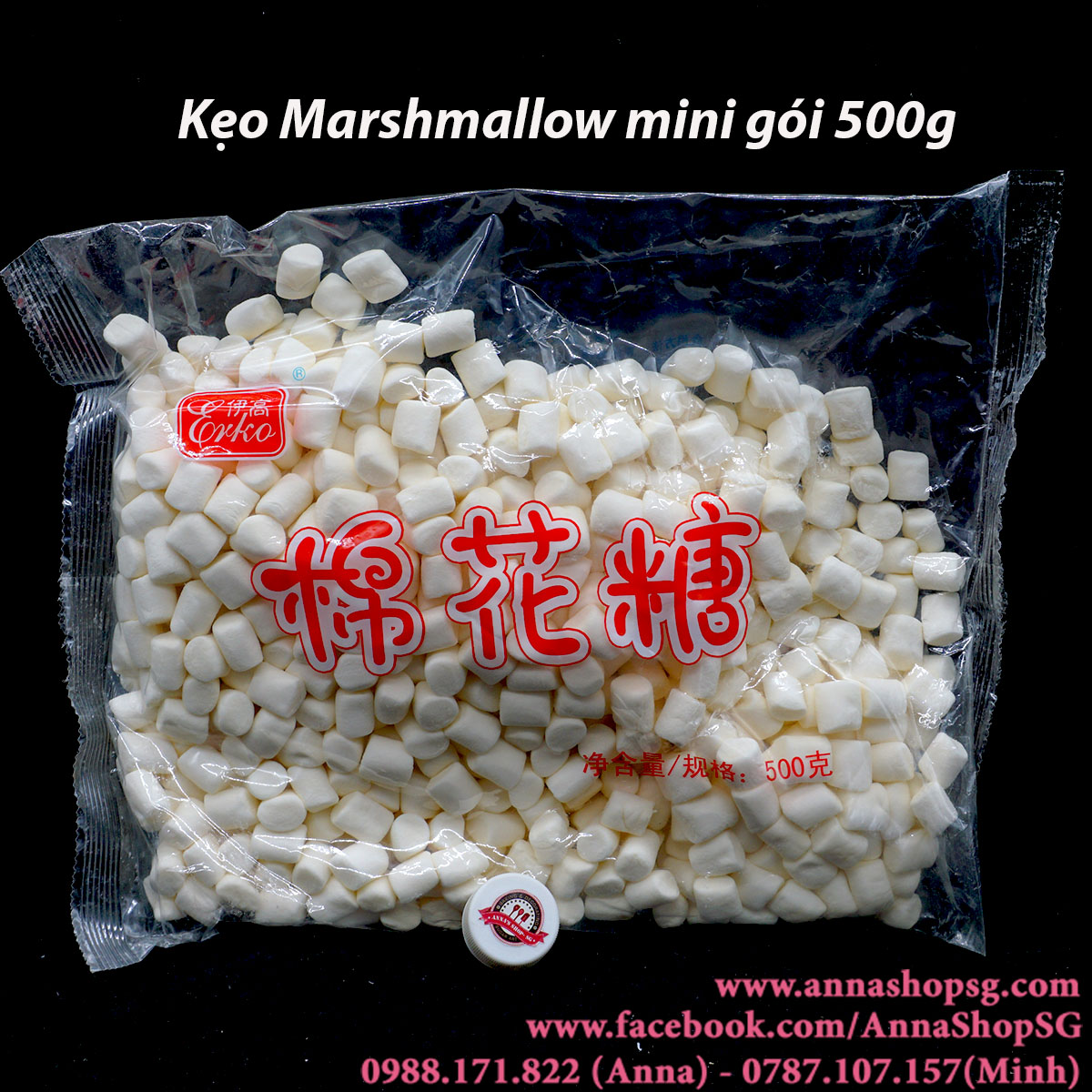KẸO MARSHMALLOWS HẠT NHỎ GÓI 500g