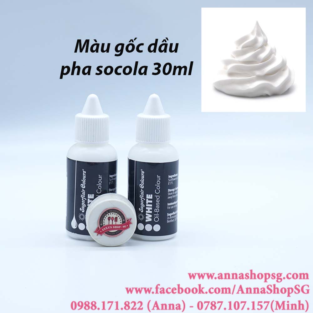 MÀU SUGARFLAIR GỐC DẦU - TRẮNG 30ml