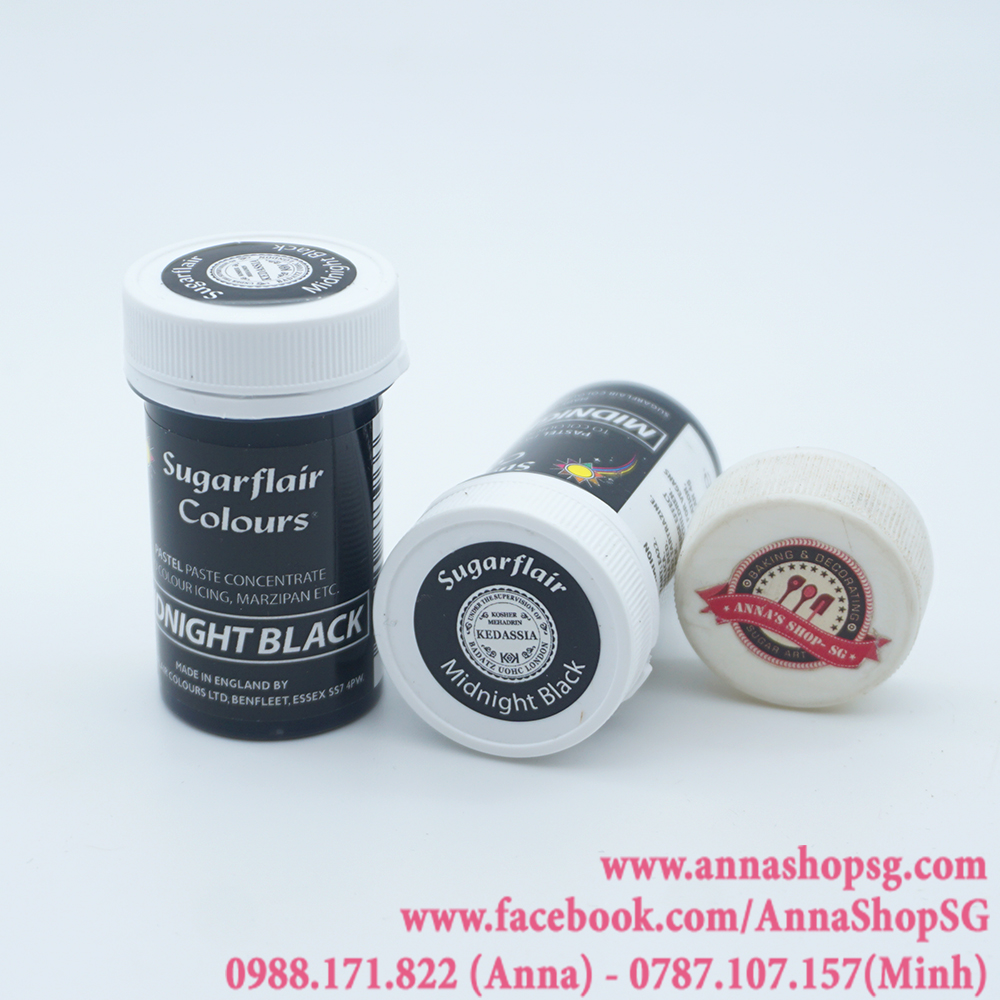 MÀU PASTE THỰC PHẨM SUGARFLAIR 25g - MIDNIGHT BLACK