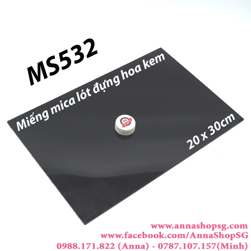 MS532 MIẾNG MICA ĐEN 20x30cm