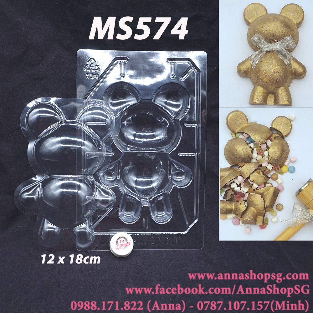 MS574 KHUÔN NHỰA PINATA GẤU