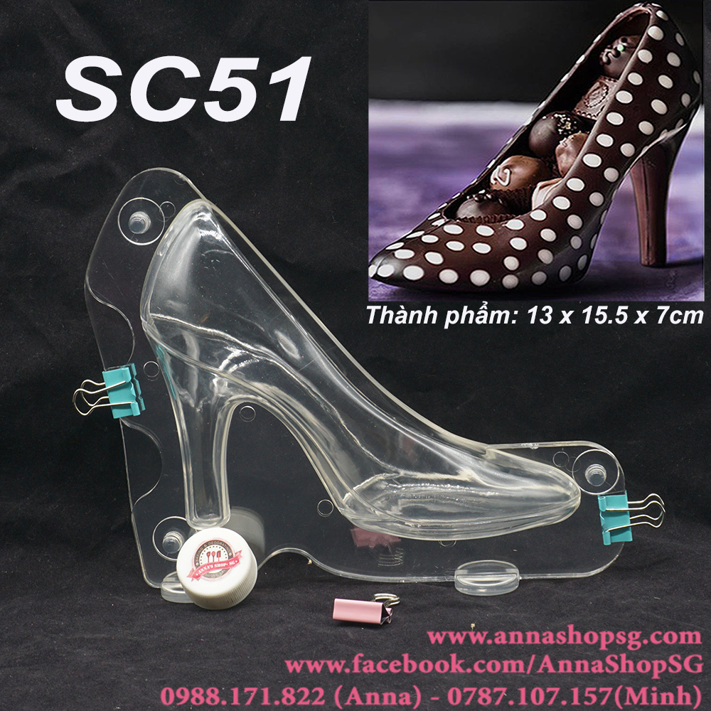KHUÔN SOCOLA NHỰA CỨNG GIÀY CAO GÓT LỚN SC51