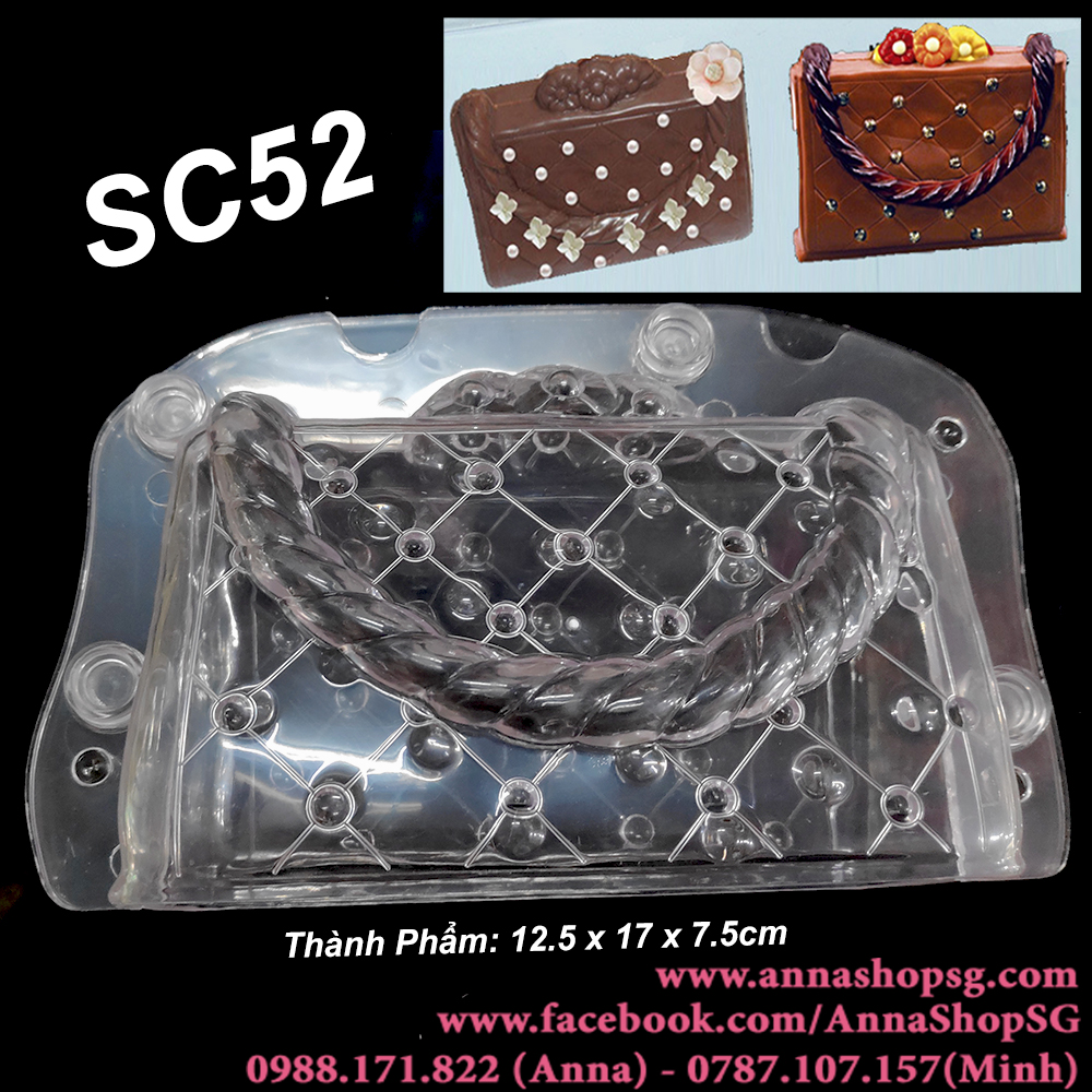 KHUÔN SOCOLA NHỰA CỨNG TÚI XÁCH SC52