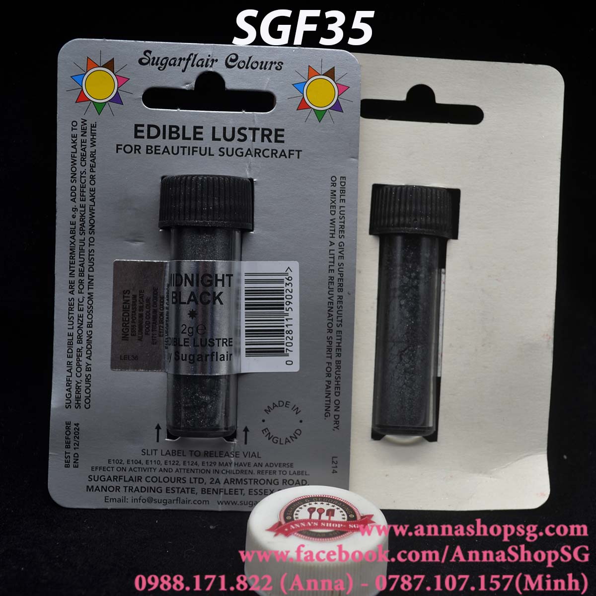 MÀU NHŨ BỘT MIDNIGHT BLACK SGF35