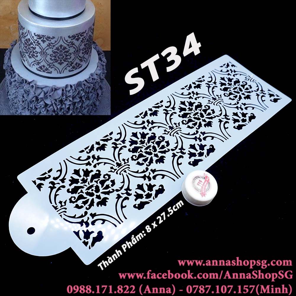 ST34 MIẾNG TẠO HOA VĂN TRANG TRÍ (STENCIL)