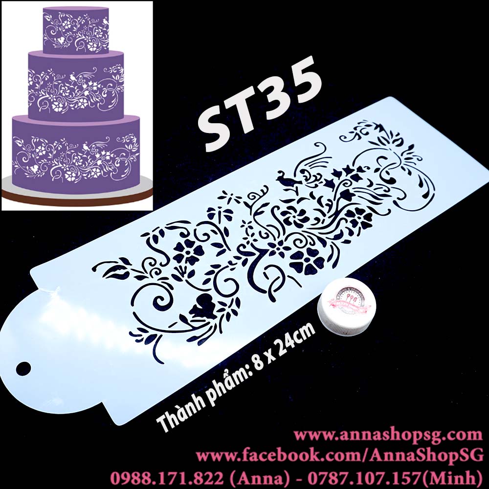 ST35 MIẾNG TẠO HOA VĂN TRANG TRÍ (STENCIL)