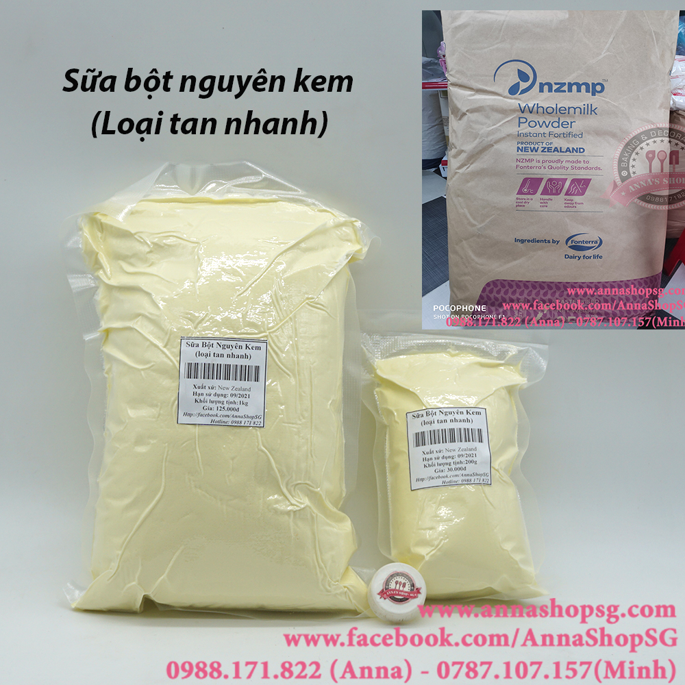 200g SỮA BỘT NGUYÊN KEM (Loại tan nhanh)