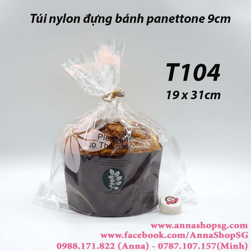 T104 TÚI ĐỰNG BÁNH COOKIE , PANETTONE 9cm (10cái)