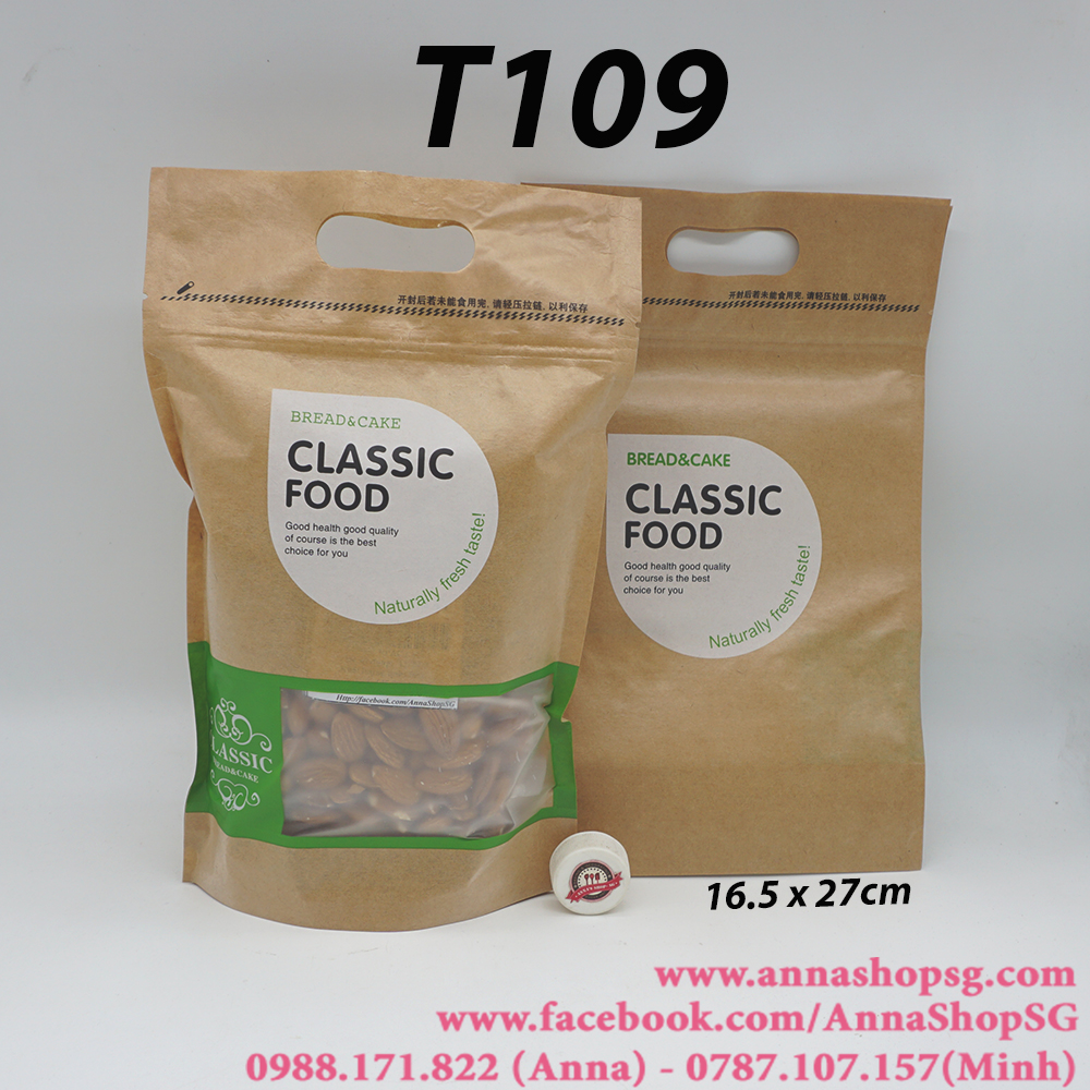 T109 SET 10 TÚI ZIP CLASSIC FOOD