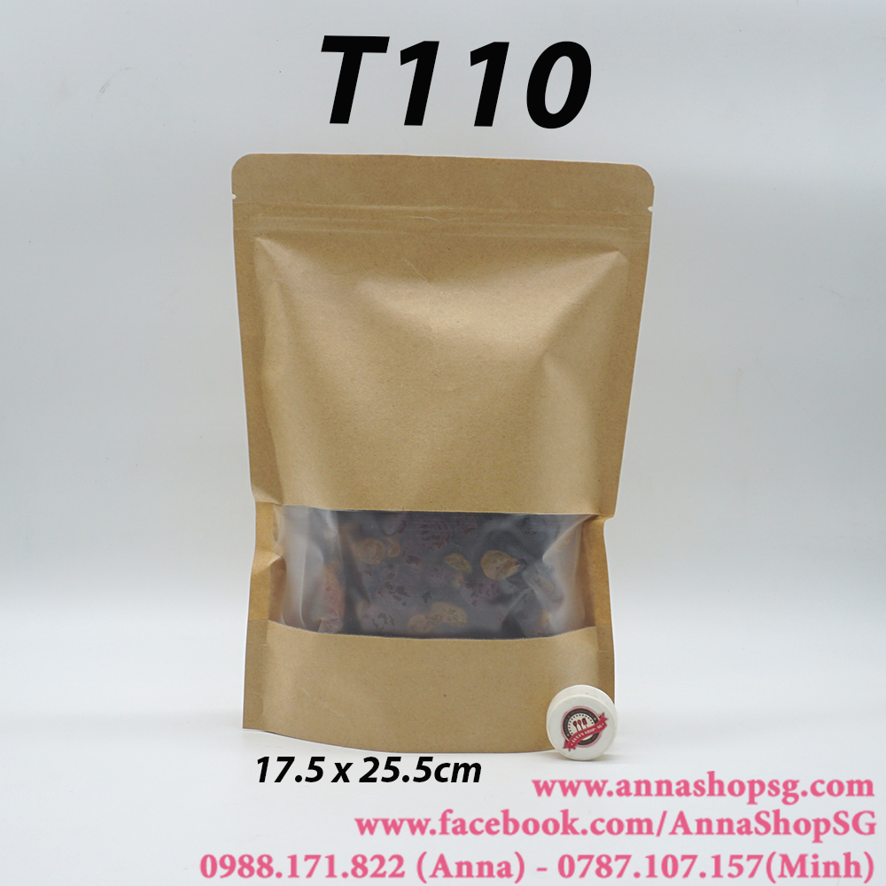 T110 SET 10 TÚI ZIP NÂU TRƠN