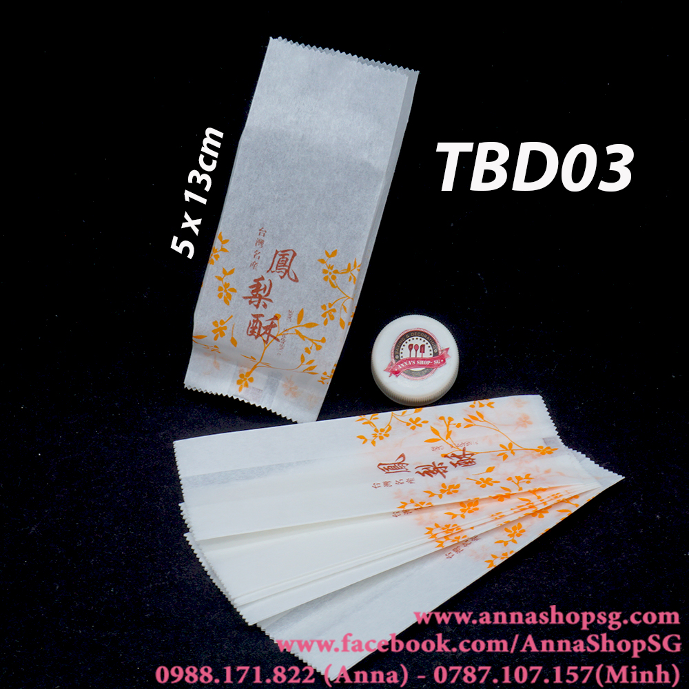 TÚI BÁNH DỨA HOA CAM (100c) TBD03