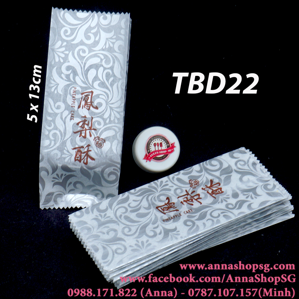 TBD22 TÚI BÁNH DỨA HOA VĂN BẠC (100C)