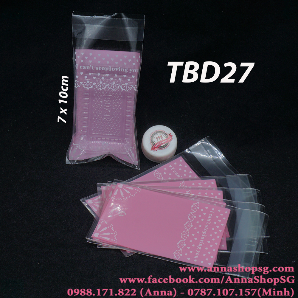 TÚI BÁNH DỨA DÁN TIM HỒNG TBD27 (100C)