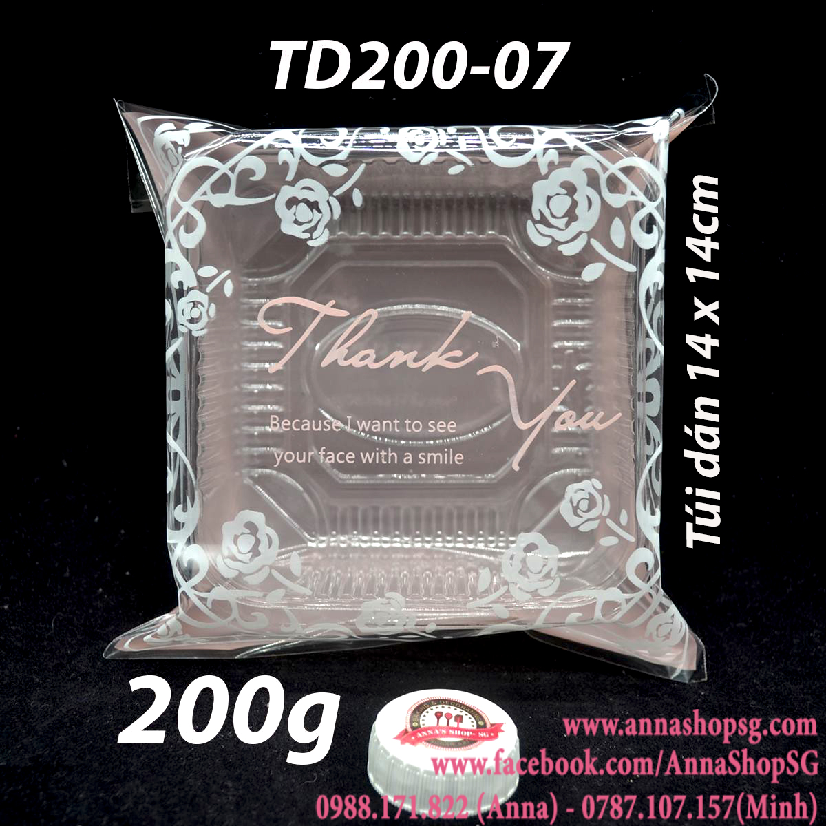 100 TÚI DÁN BÁNH 200g TD200-07