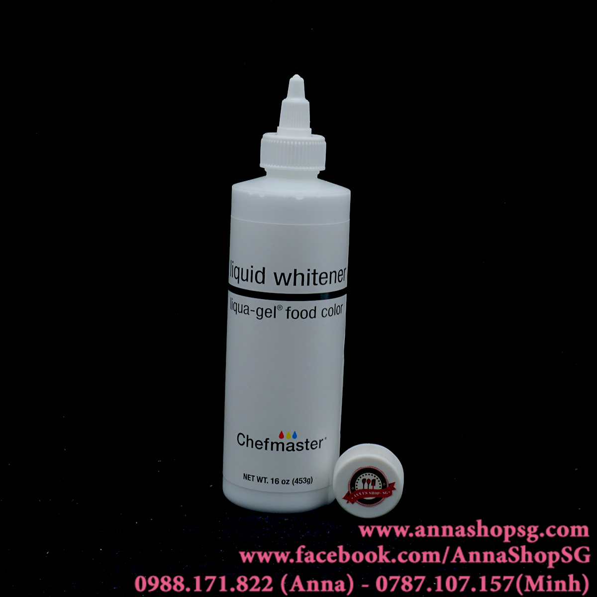 Màu trắng liqua - gel Chefmaster 16oz (453g)