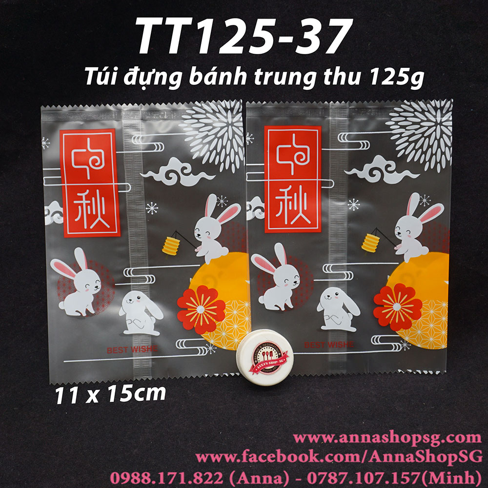 TT125-37 TÚI ÉP ĐỰNG BÁNH TT 125g THỎ TRẮNG (100c)