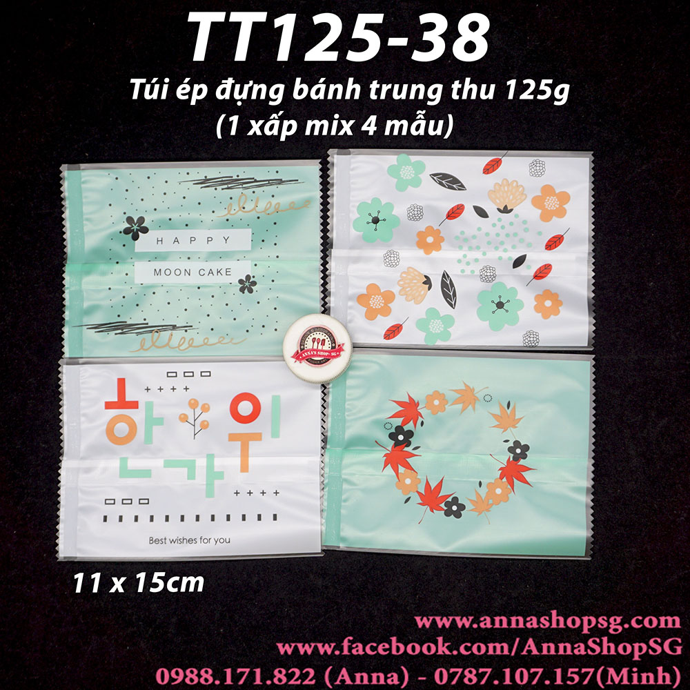 TT125-38 TÚI ÉP ĐỰNG BÁNH TT 125g LÁ PHÔNG (100c)