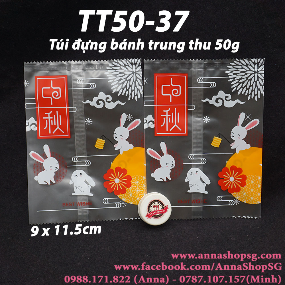 TT50-37 TÚI ÉP ĐỰNG BÁNH TT 50g THỎ TRẮNG (100c)